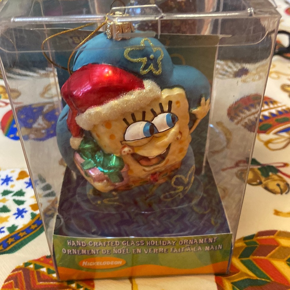 Kurt S. Adler SpongeBob SquarePants Santa Glass Ornament 2004 Nickelodeon